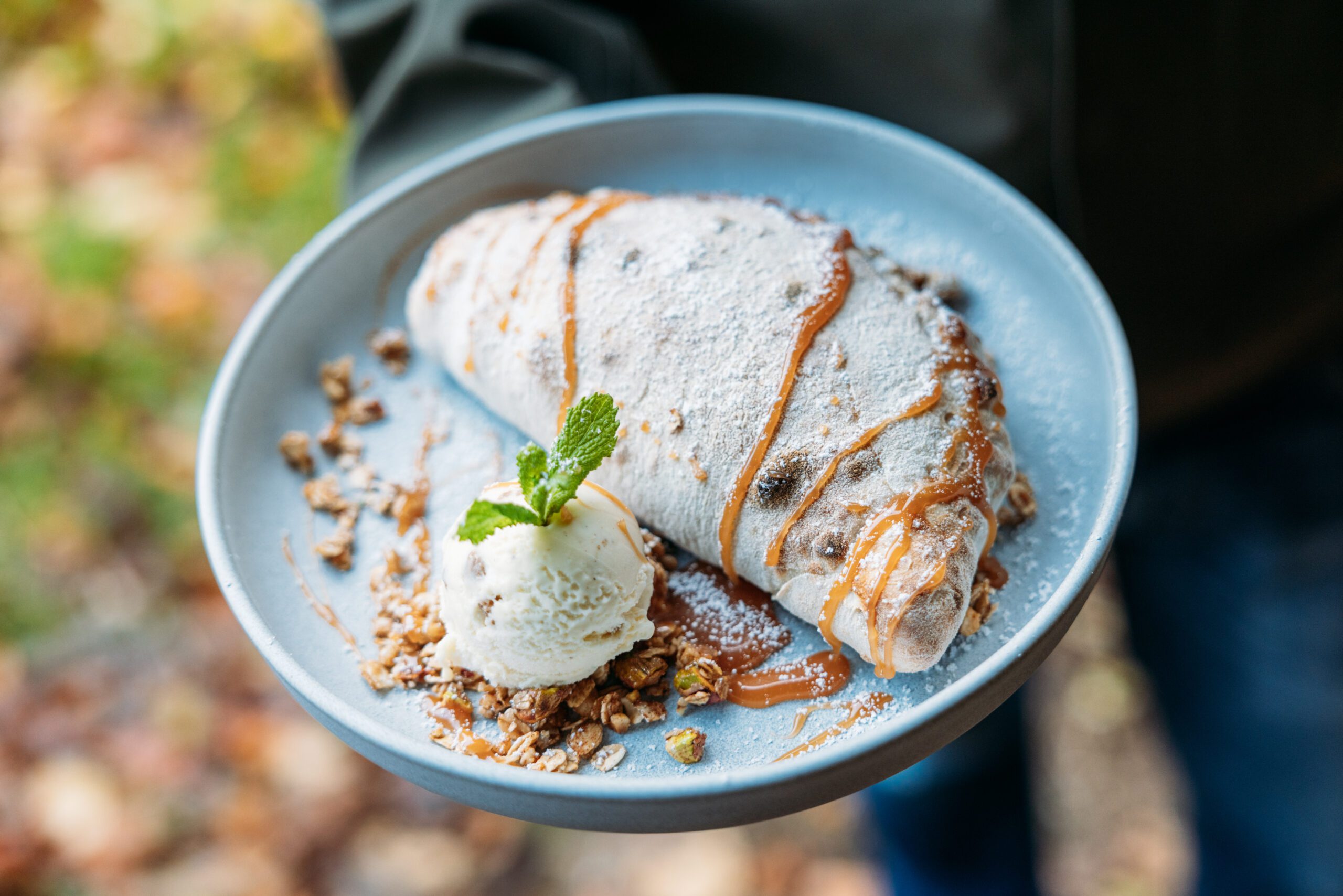 Apple and Pear Crumble Dessert Calzone